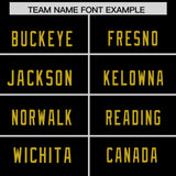 Custom Black Old Gold Personalized Neckline Square Classic Authentic Football Jersey