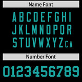 Custom Black Aqua Personalized Neckline Square Classic Authentic Football Jersey