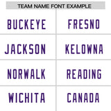 Custom White Purple Personalized Neckline Square Classic Authentic Football Jersey