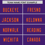 Custom Purple Orange Personalized Neckline Square Classic Authentic Football Jersey