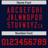 Custom Navy Red Personalized Neckline Square Classic Authentic Football Jersey