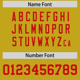 Custom Old Gold Red Personalized Neckline Square Classic Authentic Football Jersey