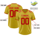 Custom Old Gold Red Personalized Neckline Square Classic Authentic Football Jersey