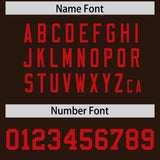 Custom Brown Red Personalized Neckline Square Classic Authentic Football Jersey