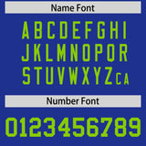 Custom Royal Neon Green Personalized Neckline Square Classic Authentic Football Jersey