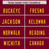 Custom Crimson Yellow Personalized Neckline Square Classic Authentic Football Jersey