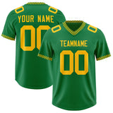 Custom Kelly Green Yellow Personalized Neckline Square Classic Authentic Football Jersey
