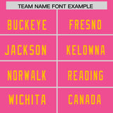 Custom Pink Yellow Personalized Neckline Square Classic Authentic Football Jersey