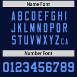 Custom Navy Powder Blue Personalized Neckline Square Classic Authentic Football Jersey