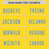 Custom Gold Powder Blue Personalized Neckline Square Classic Authentic Football Jersey
