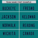 Custom Aqua Navy Personalized Neckline Square Classic Authentic Football Jersey