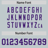 Custom Silver Purple Personalized Neckline Square Classic Authentic Football Jersey