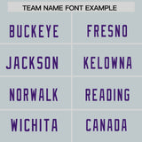 Custom Silver Purple Personalized Neckline Square Classic Authentic Football Jersey