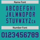 Custom Aqua Purple Personalized Neckline Square Classic Authentic Football Jersey