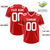 Custom Red White Personalized Neckline Square Classic Authentic Football Jersey