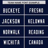 Custom Navy White Personalized Neckline Square Classic Authentic Football Jersey
