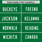 Custom Kelly Green White Personalized Neckline Square Classic Authentic Football Jersey