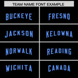 Custom Black Powder Blue Personalized Neckline Square Classic Authentic Football Jersey