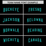 Custom Black Aqua Personalized Neckline Square Classic Authentic Football Jersey