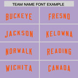 Custom Light Purple Orange Personalized Neckline Square Classic Authentic Football Jersey