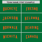 Custom Kelly Green Orange Personalized Neckline Square Classic Authentic Football Jersey