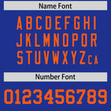 Custom Royal Orange Personalized Neckline Square Classic Authentic Football Jersey