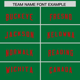 Custom Kelly Green Red Personalized Neckline Square Classic Authentic Football Jersey