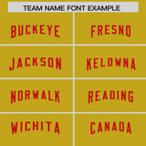 Custom Old Gold Red Personalized Neckline Square Classic Authentic Football Jersey