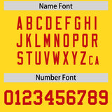Custom Yellow Red Personalized Neckline Square Classic Authentic Football Jersey
