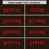 Custom Brown Red Personalized Neckline Square Classic Authentic Football Jersey