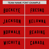 Custom Red Black Personalized Neckline Square Classic Authentic Football Jersey