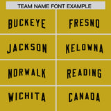 Custom Old Gold Black Personalized Neckline Square Classic Authentic Football Jersey