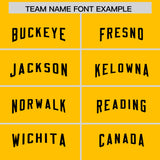 Custom Yellow Black Personalized Neckline Square Classic Authentic Football Jersey