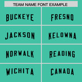 Custom Bright Green Black Personalized Neckline Square Classic Authentic Football Jersey