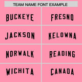 Custom Light Pink Black Personalized Neckline Square Classic Authentic Football Jersey