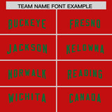 Custom Red Kelly Green Personalized Neckline Square Classic Authentic Football Jersey