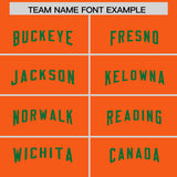 Custom Orange Kelly Green Personalized Neckline Square Classic Authentic Football Jersey