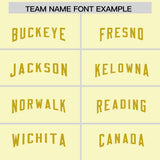 Custom Cream Old Gold Personalized Neckline Square Classic Authentic Football Jersey