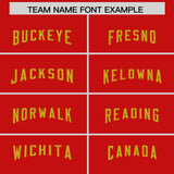 Custom Red Old Gold Personalized Neckline Square Classic Authentic Football Jersey