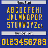 Custom Royal Yellow Personalized Neckline Square Classic Authentic Football Jersey