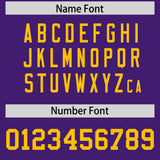 Custom Purple Yellow Personalized Neckline Square Classic Authentic Football Jersey