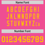 Custom Pink Yellow Personalized Neckline Square Classic Authentic Football Jersey