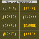 Custom Olive Yellow Personalized Neckline Square Classic Authentic Football Jersey