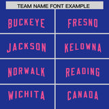 Custom Royal Pink Personalized Neckline Square Classic Authentic Football Jersey