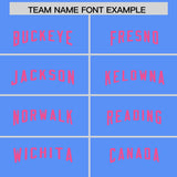 Custom Powder Blue Pink Personalized Neckline Square Classic Authentic Football Jersey