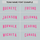 Custom Silver Pink Personalized Neckline Square Classic Authentic Football Jersey