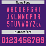 Custom Purple Pink Personalized Neckline Square Classic Authentic Football Jersey