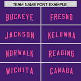 Custom Purple Pink Personalized Neckline Square Classic Authentic Football Jersey