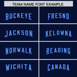 Custom Navy Powder Blue Personalized Neckline Square Classic Authentic Football Jersey
