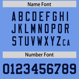 Custom Light Blue Navy Personalized Neckline Square Classic Authentic Football Jersey